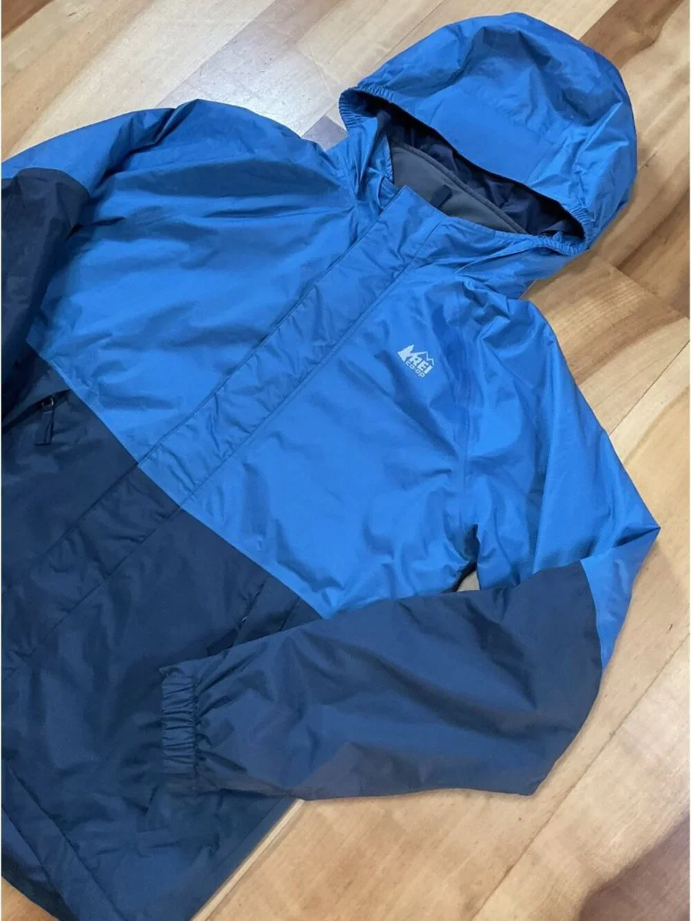 REI CO OP Kids Rain Hooded Jacket Large 14 16 Outdoors Hiking
